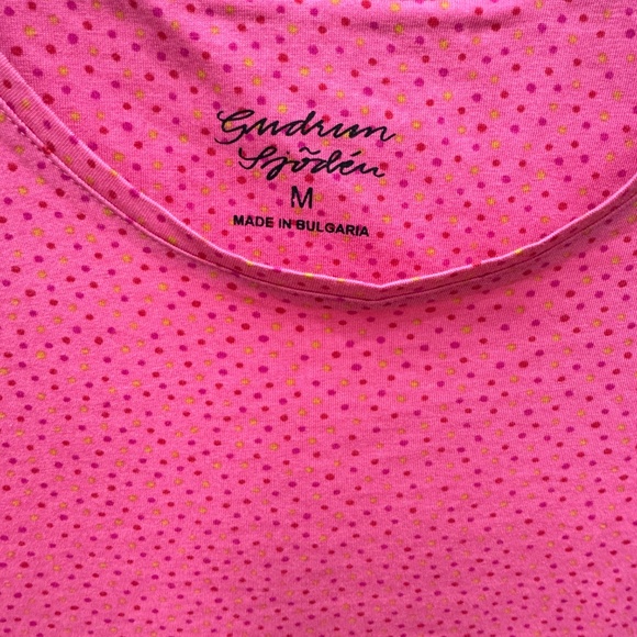 Gudrun Sjöden Organic Cotton Tee - Pink Dot Print - Size M - Picture 2 of 6